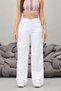 White Cargo Pocket Lycra High Waist Wide Leg Trousers - 2