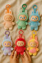Labubu Doll Keychain for Kids, Colorful Plush Toy Shining Eye, Cute Gift Cartoon Display Figures - 6