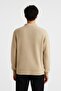Men's Full Mold Solid Color Polo Neck Zippered Long Sleeve Knitwear Sweater - Lp903 - 2