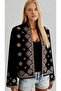 Women's Black Ethnic Embroidered Bohemian Jacket - 3