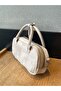 Cream Women's Bowling Suede Hand and Shoulder Bag - 4