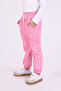 Winter Fleece-Lined 3-Thread Girls' Pink Sweatpants with Pockets - 2