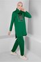 Printed Text with Lace Detail Double Pants. Sweat Suit 43347 - 2