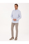 Light Blue Flexible Slim Fit Stripes Long Sleeve Shirt 50307162-Vr003 - 4