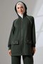 Women's Khaki Green Seasonal Combed Cotton Bottom Top Sports and Comfortable Hijab Suit - 6