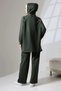 Women's Khaki Green Seasonal Combed Cotton Bottom Top Sports and Comfortable Hijab Suit - 3
