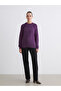 Crew Neck Self-Patterned Women's Knitwear Sweater - 2