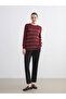 Esvab • Modern & Distinctive Zero Roba Collar Striped Women's Knitwear Sweater - 2