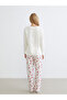 Crew Neck Printed Women's Pajamas - 4