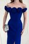 Sax Madonna Collar Rose Dress - 2