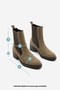Women's Elastic Side Strap Heeled Casual Boots Espato Mink Suede - 8
