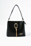 Gold Detailed 3 Compartment Shoulder and Crossbody Bag