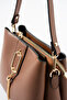 Gold Detailed 3 Compartment Shoulder and Crossbody Bag - 3