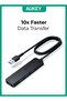 موزع بيانات Unity Slim A 4 منافذ USB-A في 1 باللون الأسود