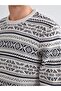 Crew Neck Patterned Men's Knitwear Sweater (W5) - 3