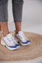 Women's White Pink Comfortable High Sole Lace-Up Sneakers - 3