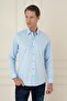 Men's Slim Fit Cotton Long Sleeve Classic Blue Shirt Gk 745
