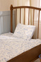 %100 Cotton Satin Baby Duvet Cover Set - TOILE DE JOUY / Blue (120 Thread / cm²) - 5
