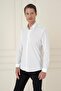 Men's Slim Fit Cotton Long Sleeve Classic White Shirt Gk 745 - 3