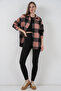 Women's Plaid Pattern Oversized Lumberjack Shirt 3854 A.Pudra - 2