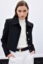 Buttoned Short Jacket - Black - 6