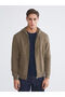 Özmarka New Season Hooded Long Sleeve Men's Zippered Sweatshirt