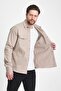 Men's Judge Collar Oversize Seasonal Ecru Shirt - 2