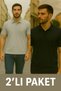 Men's 2 Pack Half Placket Loose Polo Neck T-Shirt