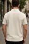 Men's 3 Pack Half Placket Loose Polo Neck T-Shirt - 5