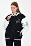 Women's JeanComfort Oversize Cotton Hooded Denim College Jacket