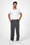 Men's High Waist Oversize Flexible Wide Leg Gray Baggy Pants - 3