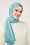 Indigo Checkerboard Pattern Jacquard Elegance Shawl - 2