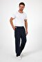Men's Oversize Flexible Wide Leg Navy Blue Baggy Trousers - 2