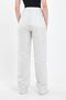 Women's Summer Pallazzo Cotton High-Waist Pants with Elastic Waistband, White - 5