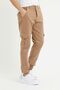 Men's Elastic Leg High Waist Camel Cargo Pocket Trousers