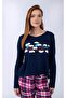 Daisy Women's Long Sleeve T-Shirt Navy Blue