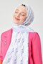 A.Lila Round Pattern Violet Medina Silk Shawl - 3