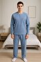 New Product...Men's Winter Cotton Fabric Wide-Cut Lapel Collar 3-Button Pantalon Leg Pajama Set