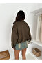 Bomber Jacket with Epaulet Detail, Oversized Suede Jacket - 6