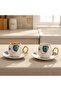 Evil Eye Nazar Boncuğu Figured Porcelain Coffee Cup Set for 6 People - 3