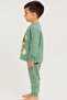 Green Teddy Bear 4-5-6 Years Old Children's Top and Bottom Set Pajama Set - 2