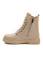 Beige Women's Boots with Fur Inside and Zipper 525383 Z - 4