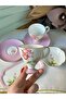 Turkish Coffee Cup Veronica Blush 2 Person Set 6 Pieces / Turkish Delight Bowl / Snack Bowl - 6