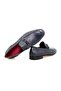Dark Blue Color Laceless Genuine Leather Men's Shoes - 2