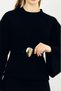 Women's Corded Fabric Half Fisherman Belted Skirt Suit Black - 9