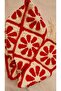 Retro Flower Hand Knitted Red and White Motif Scarf - 2
