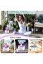 Humidifier for Bedroom, Rotating Umbrella Diffuser with Rain Drop Effect, 7-Color LED, 300ML, White - 4