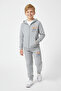 3 Thread Thick Winter Born to Lead B Printed Zippered K Hooded 6-Piece Boys' Tracksuit Set - 2