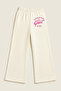 Crew Neck Girl's Sweatshirt and Sweatpants Set (Silvery Printed 3-Thread Thick Fabric) - 4