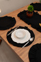 Ruffle |   Black 7 Piece Ruffled Presentation Set 40 X 110 - 7